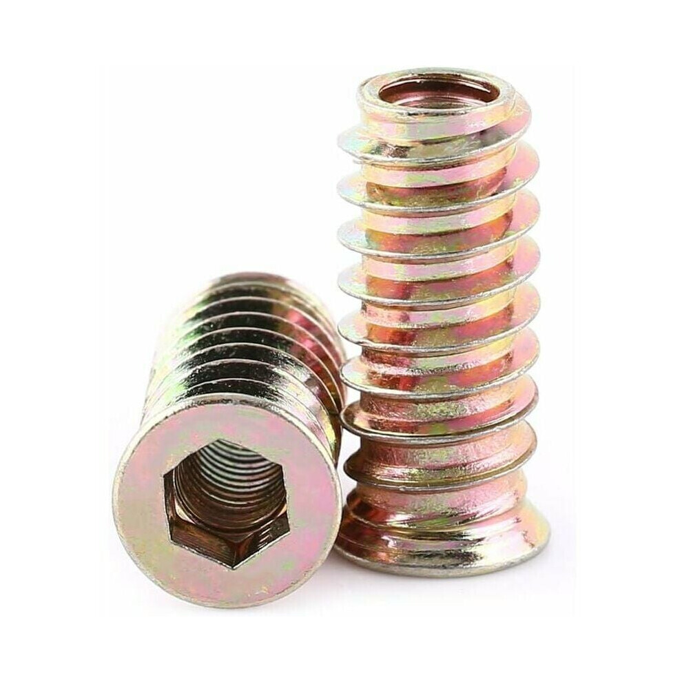 Pack Of 20Pcs M10 (M10x25mm) Zinc Alloy Threaded Hex Nut, Zinc Alloy Insert Nuts Assortment 9469042631282