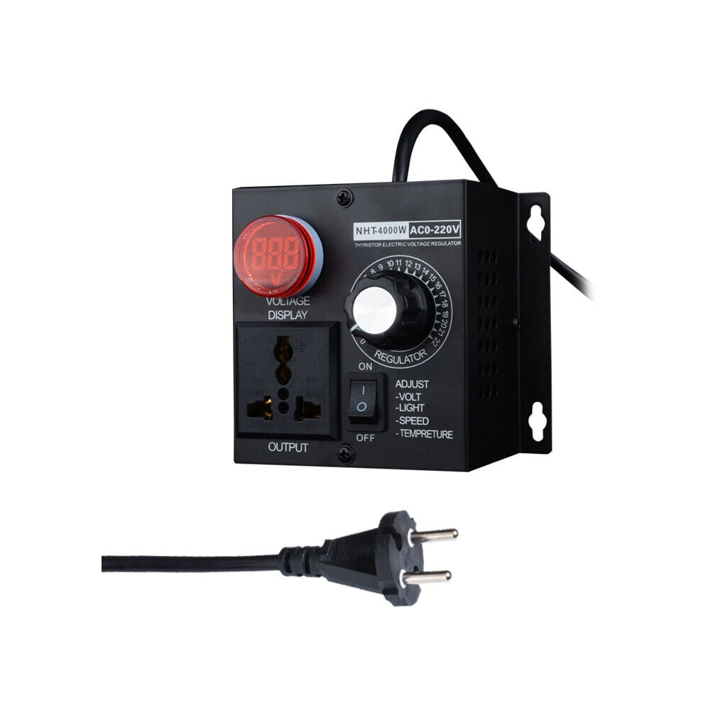 Ac 220V 4000W Compact Controller Variable Voltage Speed Portable Thermostat Light Voltage Adjustable Dimmer 9469042633248