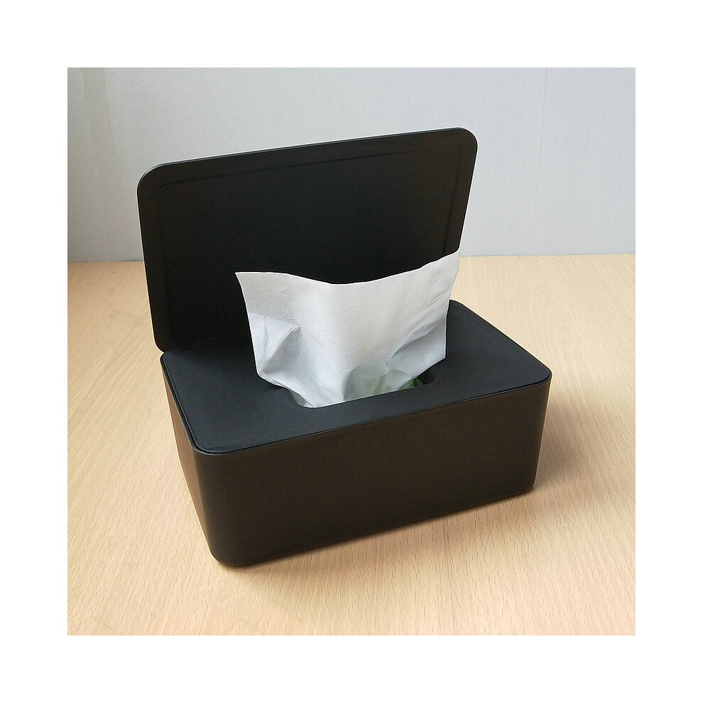 Wet Tissue Box, Toilet Paper Tissue Box, Dustproof Paper Tissue Box, Baby Wipes Box Keep Wipes Fresh, Reusable Tissue Box Black Lifeasy
