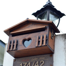 Wooden Mailbox, Classic Outdoor Wooden Mailbox, Waterproof Wall Mounted Mailbox for Indoor Garden Decoration