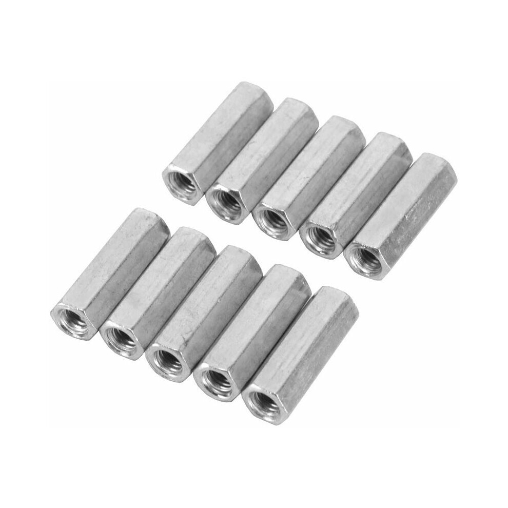 10Pcs Hex Shank Nut Hex Socket Spacer Nut Threaded Fasteners (M6 30Cm) 9469042637116