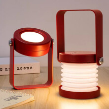 Dimmable Bedside Lamp Touch Lamp - Red, Portable Bedside Lamp with Portable Safety Night Light