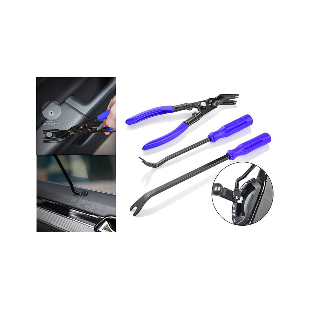 3Pcs Car Door Panel Clips Pliers Trim Removal Fastener Puller Repair Tool- Blue 9469042640536