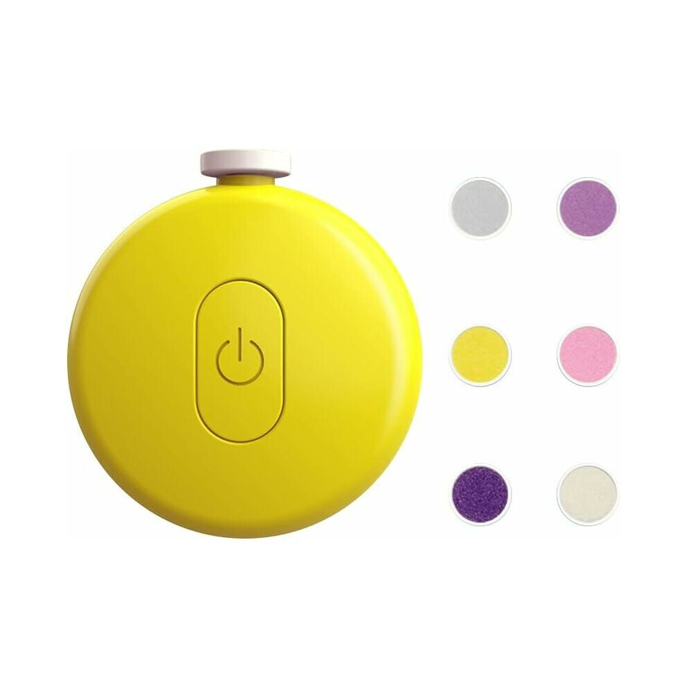 Lifeasy 6Pcs Kids Grinders Yellow Baby Nail Trimmer Baby Electric Nail Care Clipper Newborn Tools Nail File Belt