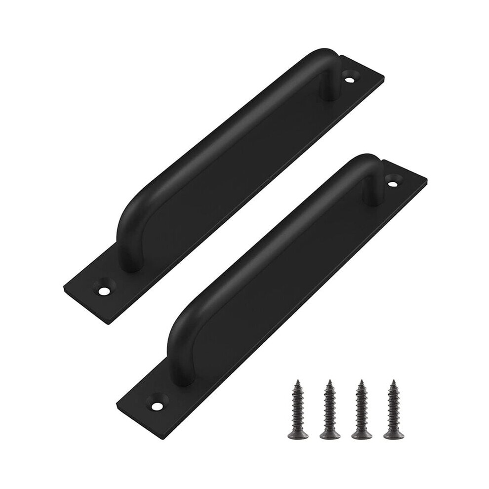 2Pcs Sliding Barn Door Handle 192Mm Pull Handles For Furniture Cabinets Cupboards Black 9469042641298