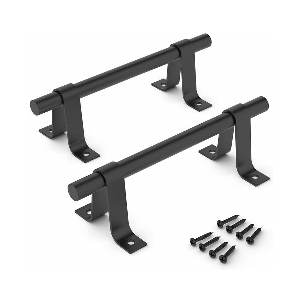 2X Sliding Door Handle Barn Door Handles Furniture Handle Cupboard Wardrobe Black 9469042641311