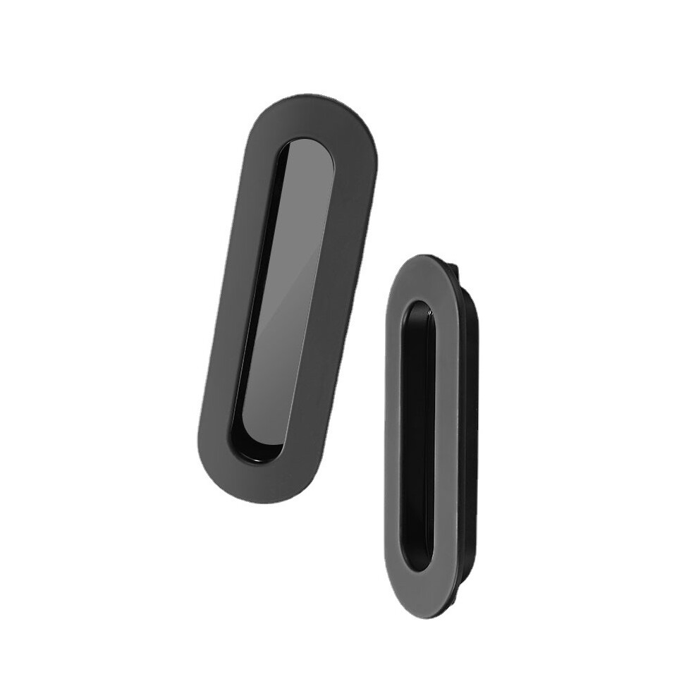 Set Of 2 Black Handles For Sliding Door Recessed Handles For Drawers Cabinets Metal With Screws 9469042641281
