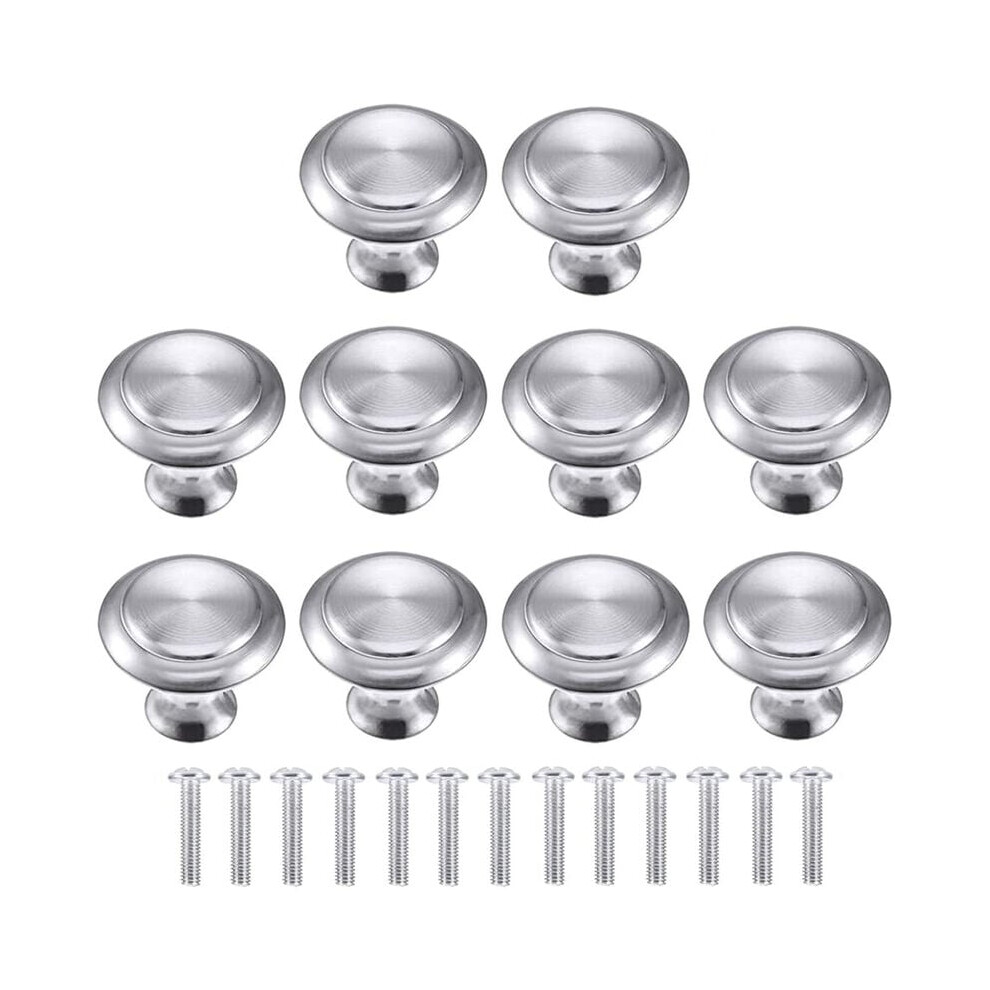 10 Pcs 30Mm Vintage Drawer Door Knobs Furniture Handles For Cupboards Drawer Dresser Silver 9469042641533