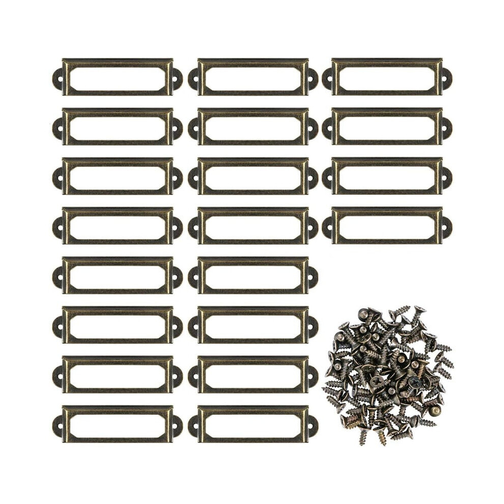 Photos - Other Office Equipment 20 Pcs Metal Label Holders 60x17mm for Desk Bookcase Shelves Vintage Name Tag Frame with Screws