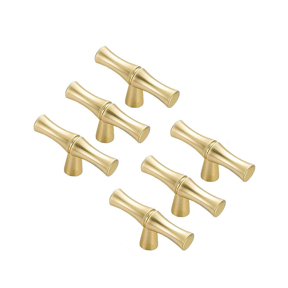 Photos - Other for Repair 6Pcs Gold Handle - Single Hole Bamboo Shape Furniture Zinc Alloy Cabinet Handles with Screws