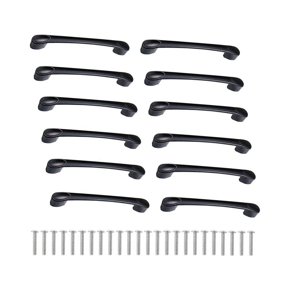 12X Black Kitchen Cabinet Handle 96Mm Zinc Alloy Door Drawer Pulls With Screws 9469042642905
