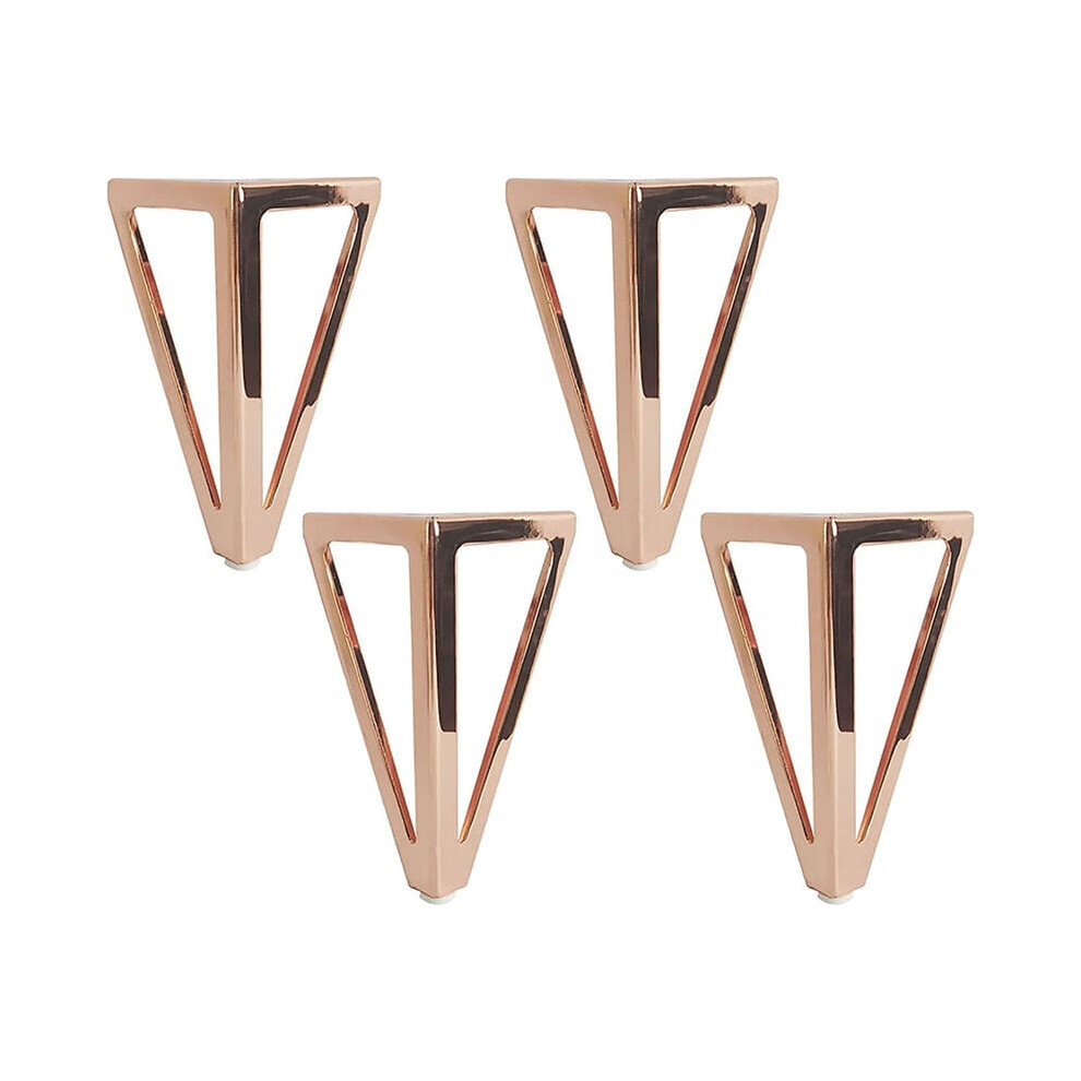 4X Pink Metal Table Legs Triangle 15Cm Modern Style Furniture Legs For Cabinets Sofas Bed 9469042643186