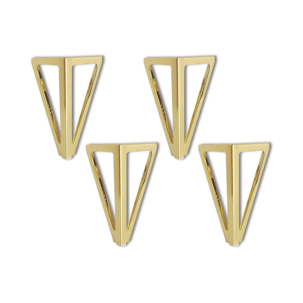 4X Gold Metal Table Legs Triangle 15Cm Modern Style Furniture Feet For Cabinets Sofas Bed 9469042643223