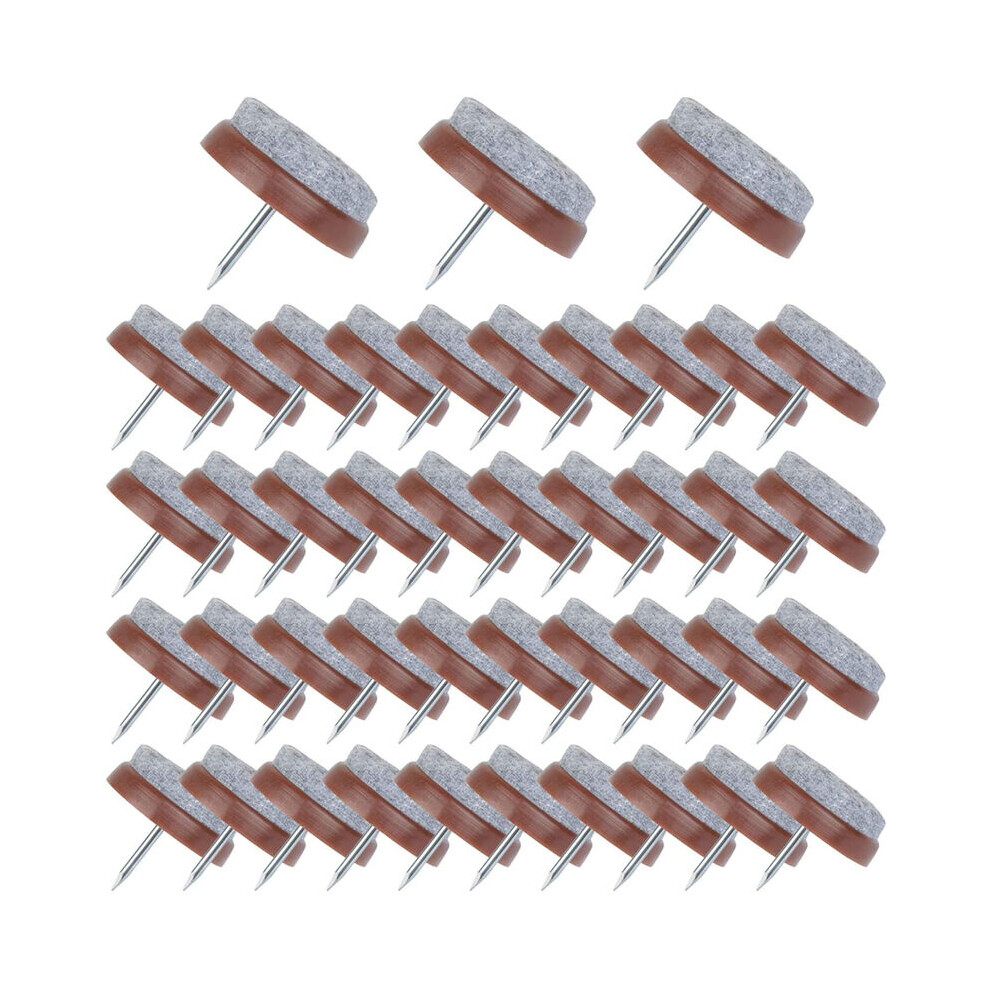 50 Pcs Nail-On Chair Pads 24Mm Brown Felt Chair Pads For Protecting Furniture Feet 9469042643155