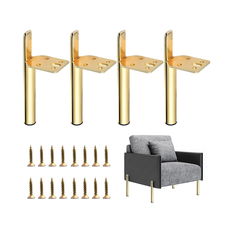 Set Of 4 Golden Metal Sofa Legs 15Cm Furniture Leg For Table Cabinet With Screws 9469042643360