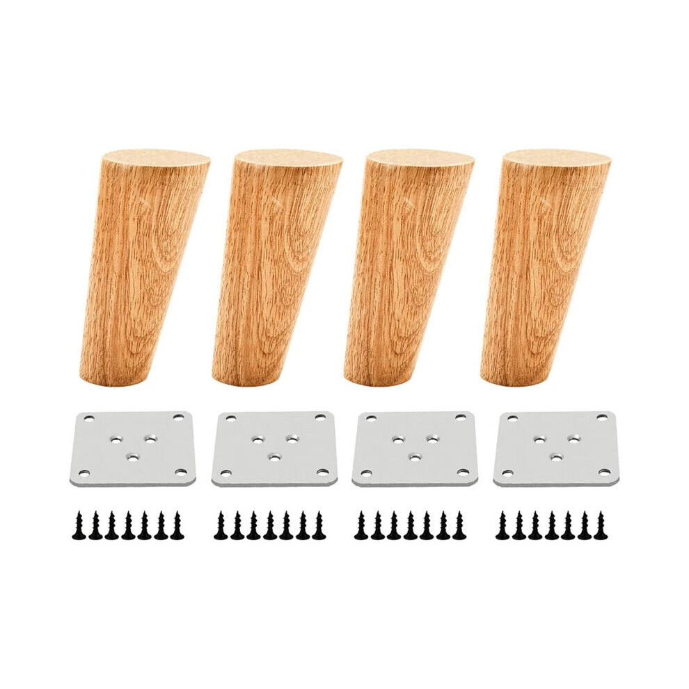 4X Wooden Furniture Legs 8Cm Feet For Table Bed Cabinet With Mounting Plates And Screws 9469042643469