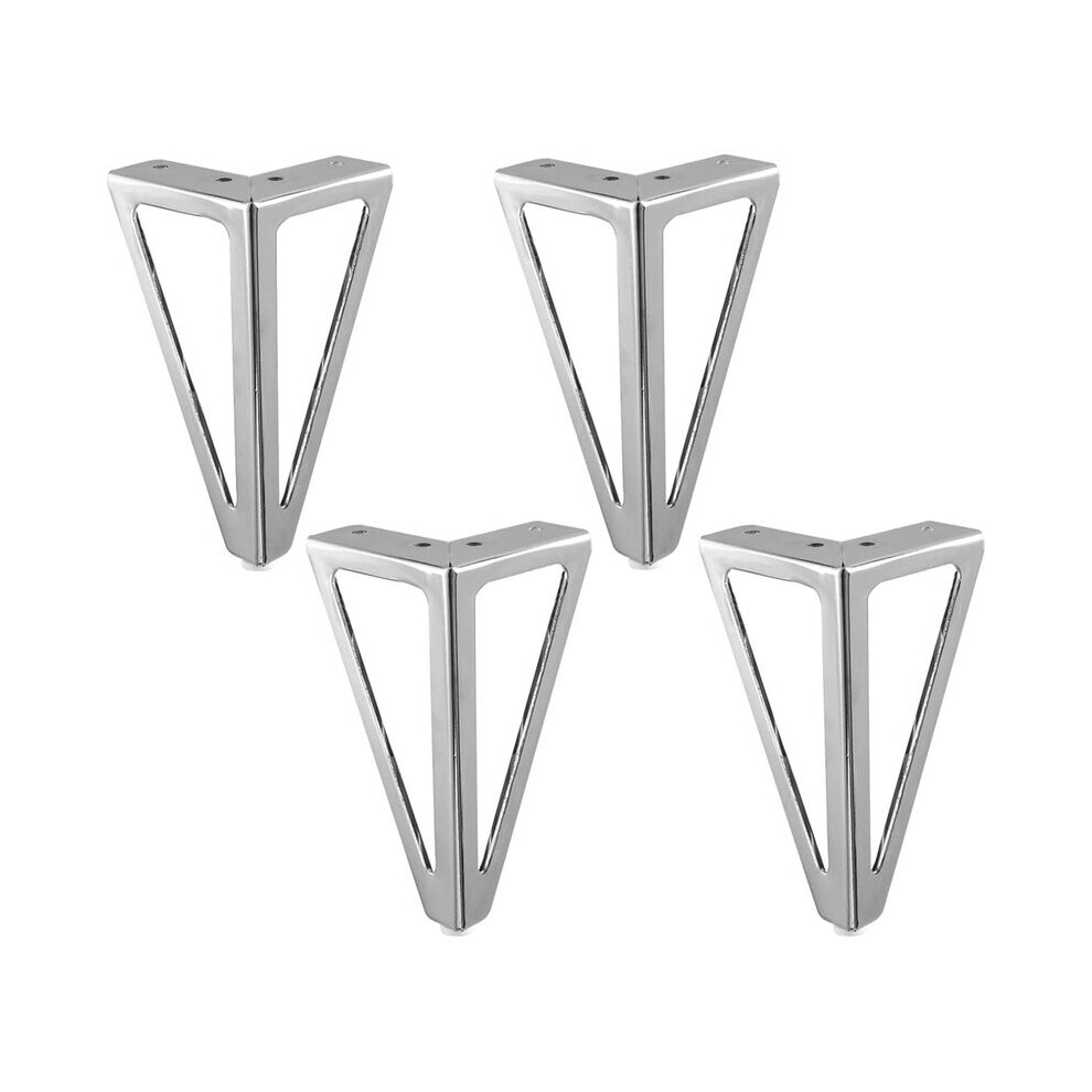 4X 15Cm Triangle Metal Table Legs Chrome Modern Style Furniture Feet For Cabinets Sofas Bed 9469042643490