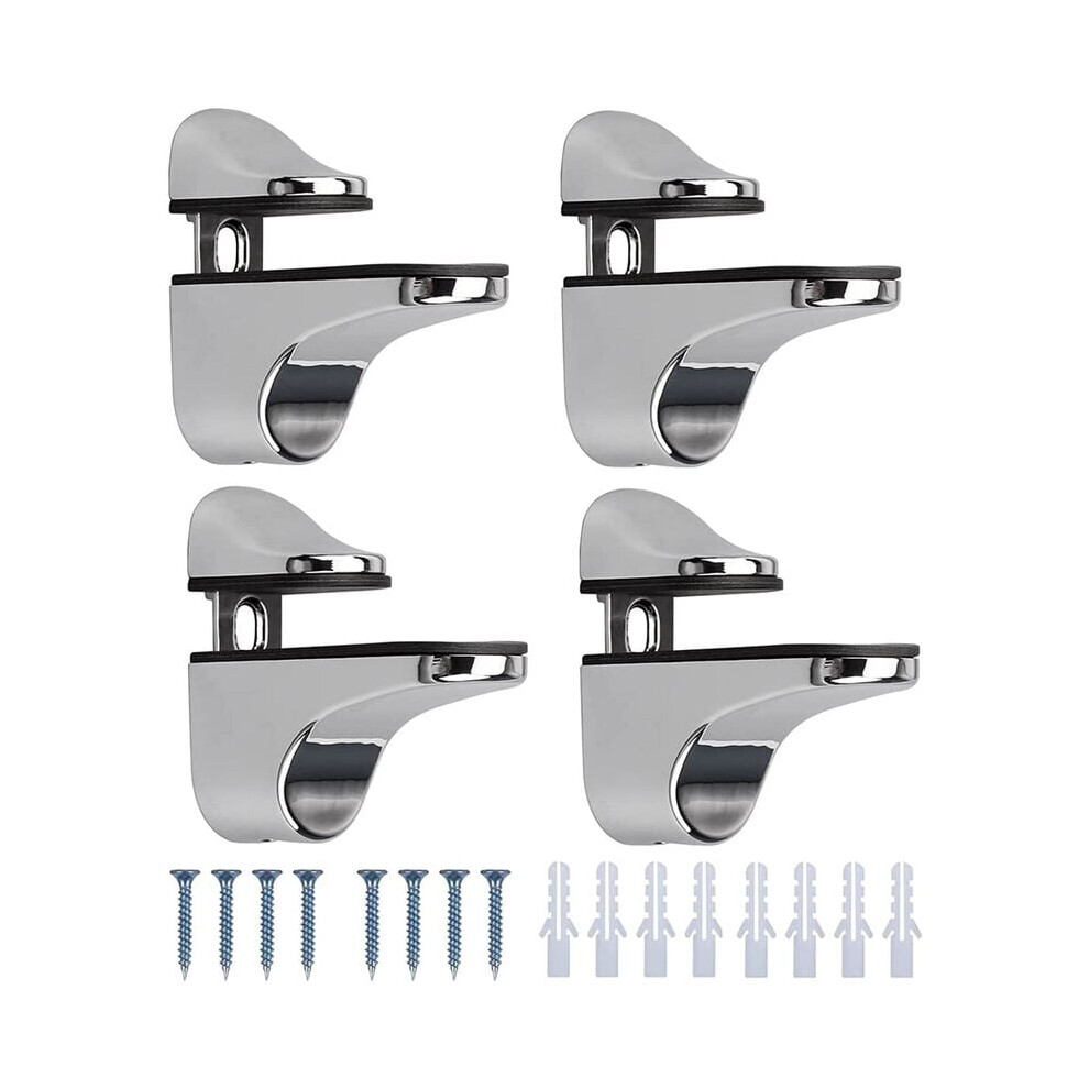 4Pcs Wall Mounted Glass Shelf Bracket Adjustable Shelf Support Glass Clamps 3-20Mm With Screws 9469042643766