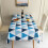 Tablecloths PVC Rectangular Tablecloth 140140cm Wipeable Waterproof Table Cloth Easy Clean Nordic Style Triangular Lattice Tablecloth 2