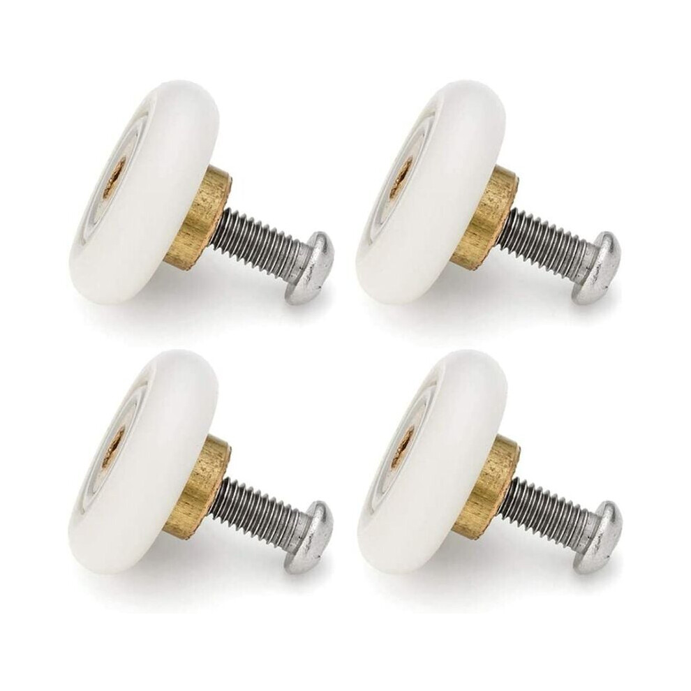 4Pcs Shower Door Rollers, Bathroom Glass Sliding Door Wheels Nylon Copper Rollers, Shower Cabin Accessories 9469042646507