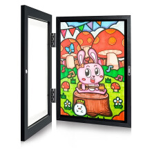 Schwarzer magnetischer Kunstprojektrahmen aus Acryl für Kinder mit Öffnung vorne zum Zeichnen, Malen und Bilder 8,3 x 11,8