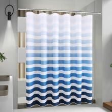 Shower curtain 180 x 180 cm blue striped shower curtain waterproof printed polyester shower curtain