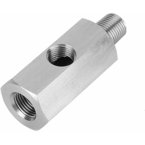 Oliedruksensoradapter, roestvrijstalen M10-oliedrukmeter T-onderdelen naar NPT-turbofeedadapter