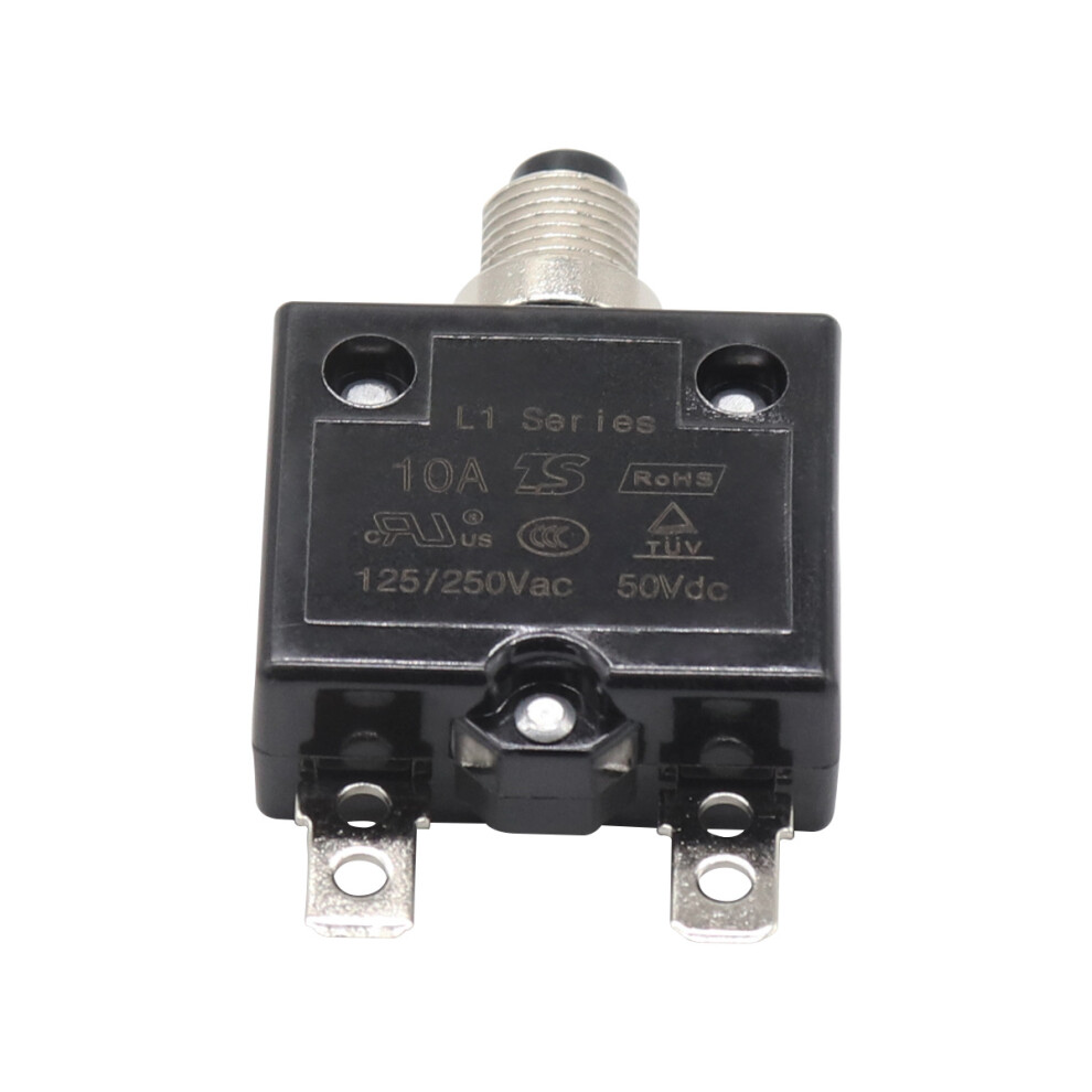 (10A) 10A Circuit Breaker Optional Reset Thermal Switch, 125-250V Ac 50V Dc Current Overload Protection Push Button Circuit Breaker 9469042650245