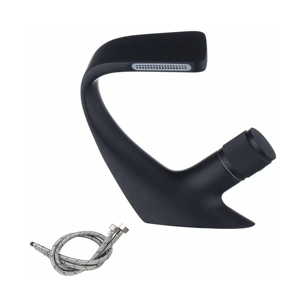 Basin Mixer Tap Matte Black Bathroom Sink Faucet, Modern Waterfall Bathroom Faucet, Single Hole Lavatory Faucet 9469042650771