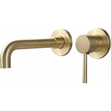 or Basin Mixer Tap Solid Brass Wall Mounted Bathroom Sink Faucet Brushed Brass Swivel Spout Basin Mixer Tap