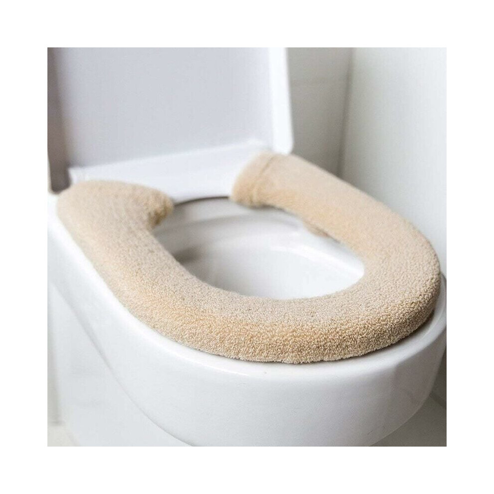 Lifeasy Beige Luxury Thicken Antibacterial Toilet Seat Cover Warm Universal