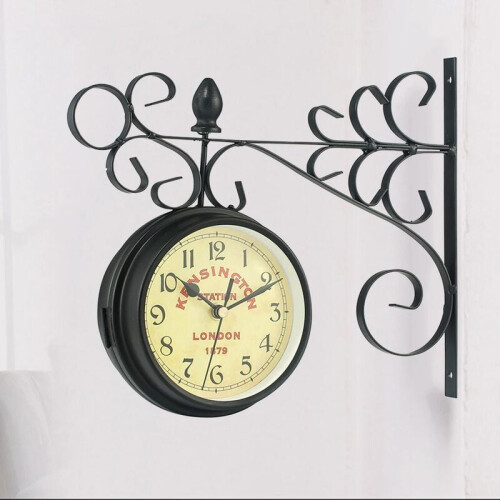 Orologio Da Parete Bifacciale In Legno Massello – Silenzioso E Moderno, Orologio Sospeso A Due Lati Per Soggiorno E Ufficio