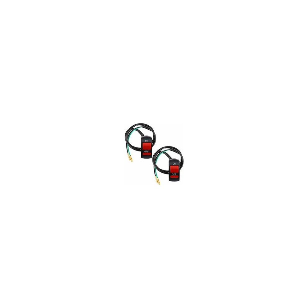 2Pcs 22Mm Handlebar Switches, Waterproof Universal Motorcycle Handlebar Switch Electric Start Led Headlight On/Off 9469042655318