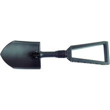 Klappspaten für Camping und Bergsteigen, Schwarz 2 in 1: Schaufel oder Spitzhacke, Inklusive Stoffbezug, Länge: 59 cm, Gehärteter Borstahl