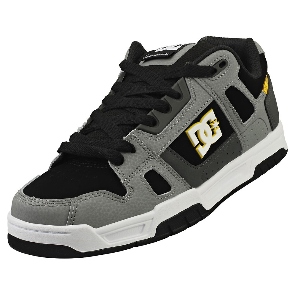Dc (8) Shoes Stag Mens Skate Trainers In Grey Yellow