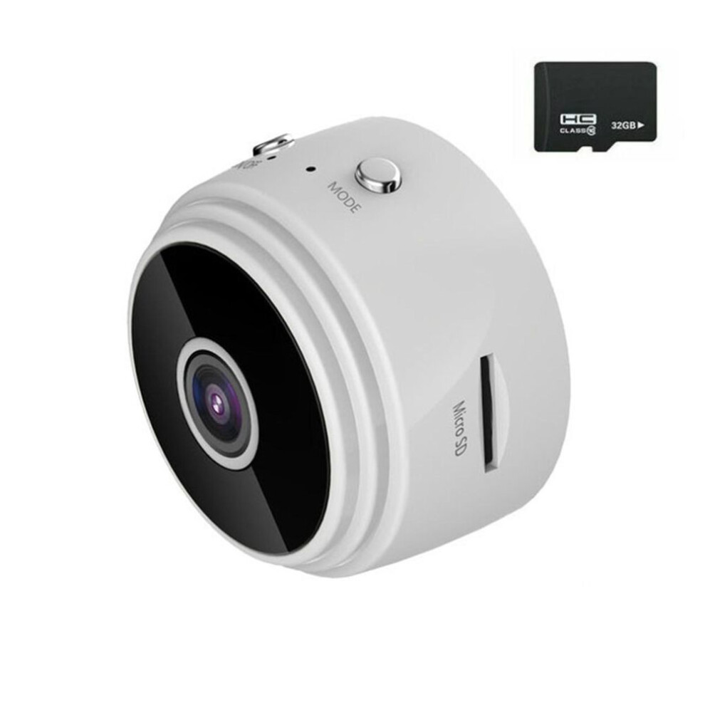 (white, One Size) Sagit A9 Mini Camera WiFi Home Camcorder 1080P HD Cam Webcam Security Camera For Home Car Indoor Outdoor With 32GB SD Card