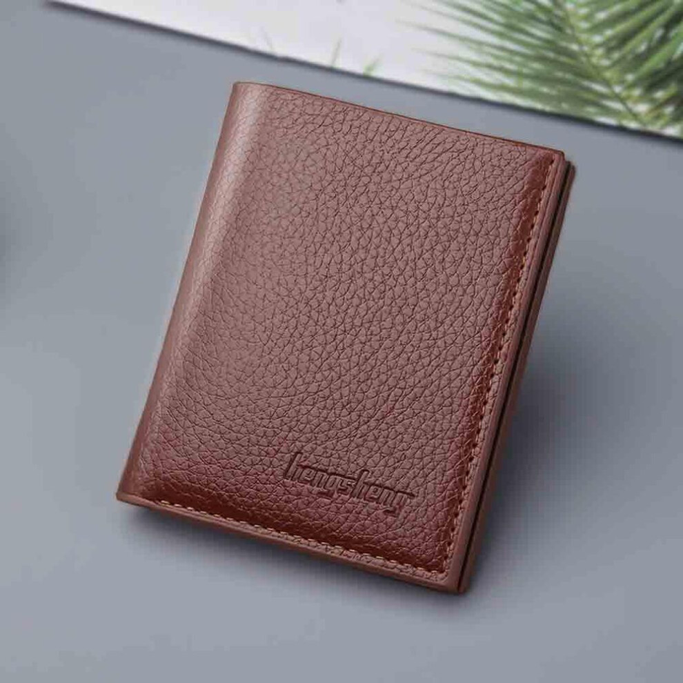 (coffee, One Size) Sagit Men&apos;s Wallet Short Vertical Ultra-thin Wallet Bank Card Card Package Small Purse