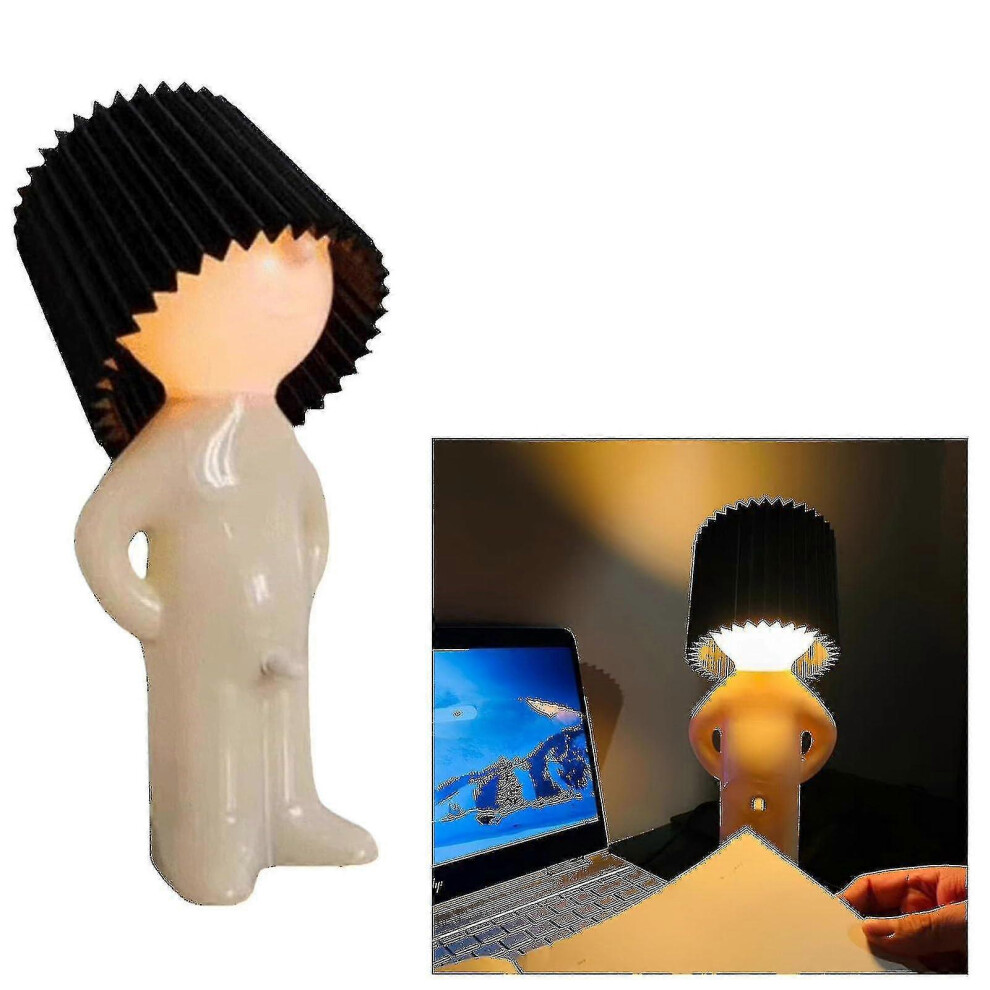 (Black) Shy Man Lamp, Naughty Boy Creative Desk Lamp A Little Desk Lamp-image-OPC-PG5RPHT-NEW