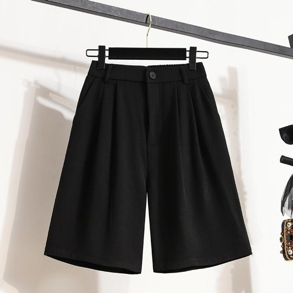 (black, 3XL) DIMANAF 2024 Plus Size Women Summer Pants Wide Leg Pants High Waist Shorts Elastic Loose Casual Basic A-Line Short Pants