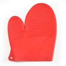 Red  Thickened Food Grade Silicone Gloves Microwave Oven Insulation Non-Slip Gloves High Temperature Resistant Baking Gloves Hand Clip2PcsRed