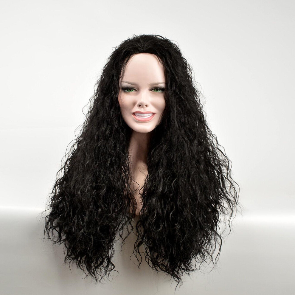 (Women's Wig) Moana Long Messy Afro Kinky Curly Hair Wigs Wig Set Cosplay Party Costume Black