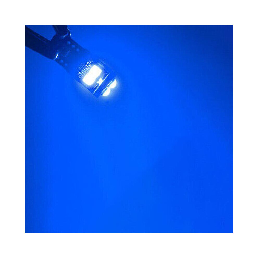 () 10X T10 W 5W Led 6 Smd Parking Interior Lighting Bulb Blue/Light 5014561709666