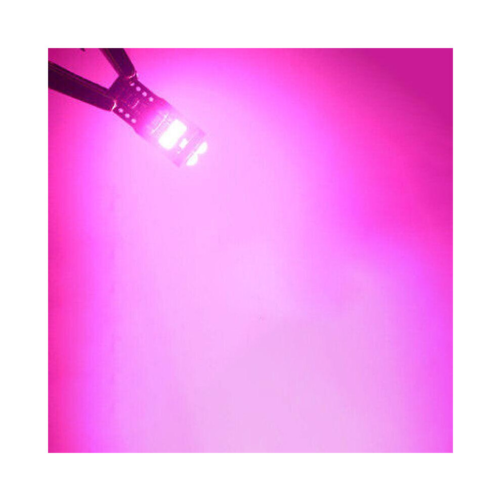 () 10X T10 W 5W Led 6 Smd Parking Interior Lighting Bulb Pink/Light 5014561709697