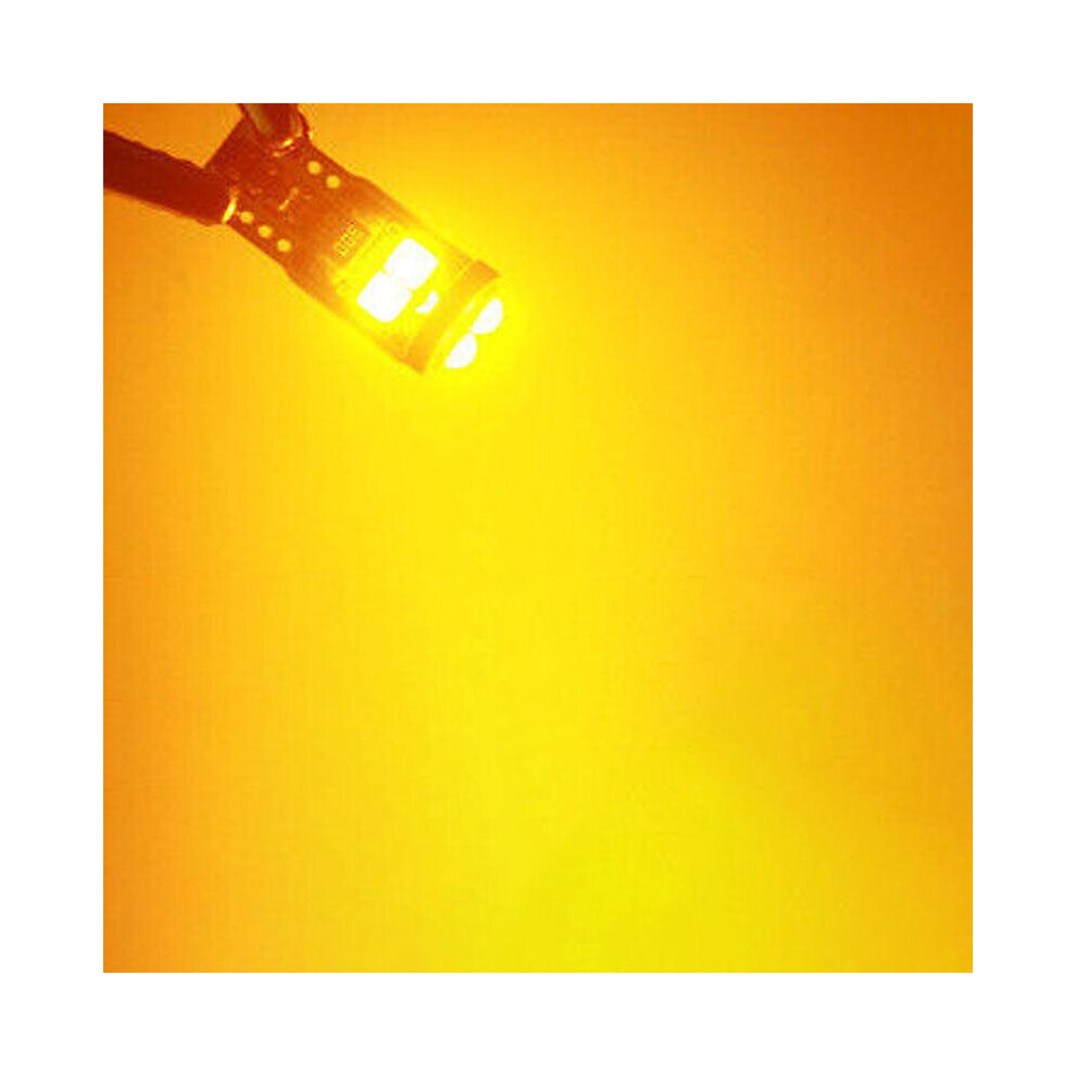 () 10X T10 W 5W Led 6 Smd Parking Interior Lighting Bulb Yellow/Light 5014561709727