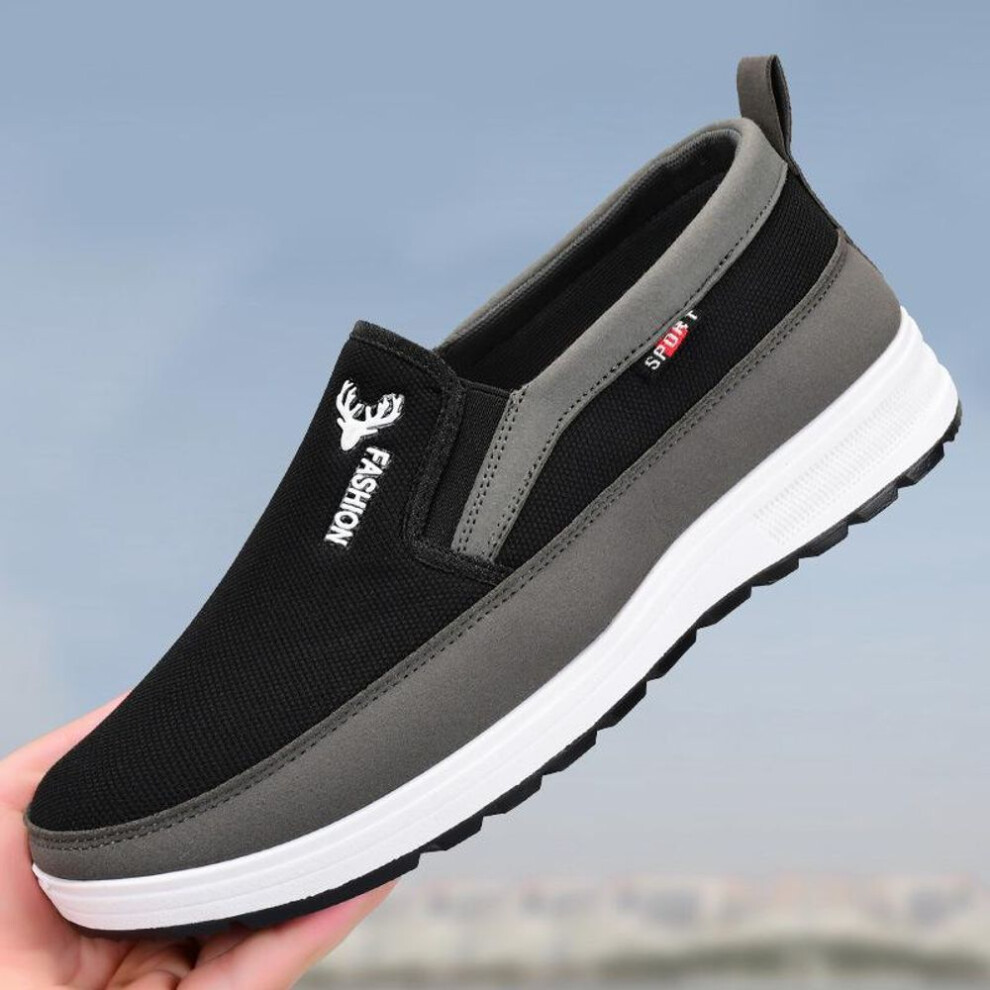 (black, 38) 2023 Spring New Old Beijing Cloth Shoes Men's Casual Shoes Single Shoe Mesh Shoes Board Shoes Soft Sole Elderly Shoes