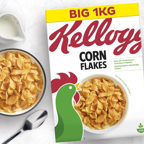 Kelloggs Kellogg's Corn Flakes Breakfast Cereal, 1kg (Pack of 4) 1