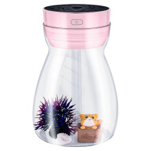 Cute Cool Mist Humidifier Office Bedroom Air Purifier Usb Charging Kawaii Air Humidifier with Led Light Air Moisturizing Bottle(pink)