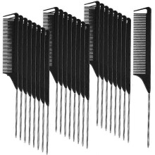 30 Pieces Parting Comb for Braids Hair Rat Tail Comb(black)