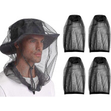 4 Pack Black Mosquito Repellent And Insect Repellent Caps for Outdoors, Camping And Traveling.