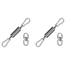 2X Stainless Steel Swivel Mount Chain with Carabiners and Spring, 1000Lbs Capacity for Heavy Bag, Gym Swing, Hammock